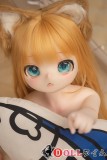 115cmラブドール アニメきな粉ヘッド 白長袖衣装の黄髪猫耳娘