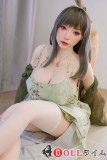 緑のワンピース×白ストッキングの超乳ラブドール