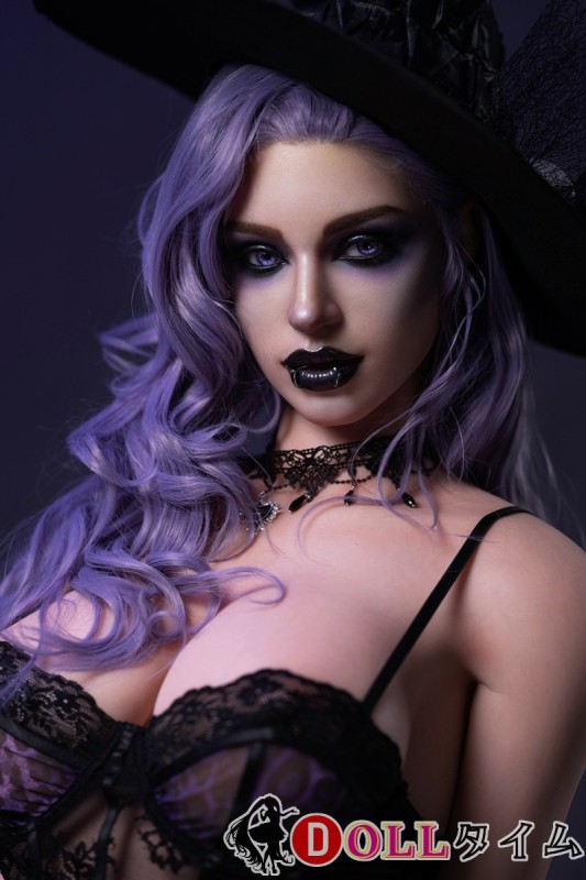 TOP-CYDOLL 176cm Eカップ Elodie ROSヘッド  フルシリコン製 紫髪悪魔コスの熟女ラブドール セクシーでミステリアスなハロウィン風ボディ