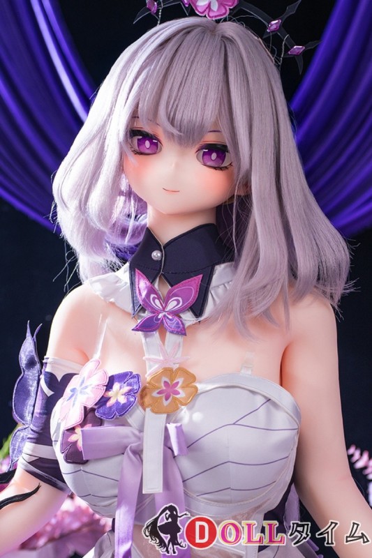 JSL doll 146cm 小蝶ヘッド ビニールヘッド+TPEボディー 美少女アニメ風 紫色露肩ロングドレス 清純二次元ドール