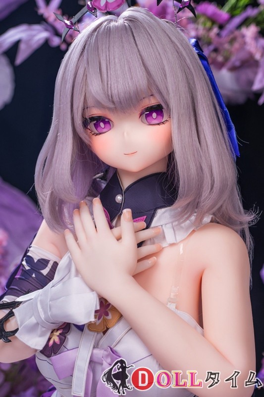 JSL doll 146cm 小蝶ヘッド ビニールヘッド+TPEボディー 美少女アニメ風 紫色露肩ロングドレス 清純二次元ドール