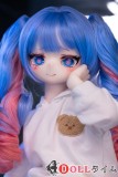 JSL doll 85cm ラビットホールコス 初音ミク ビニールヘッド+TPEボディーミニドール アニメ 青ピンク巻き髪 ハート瞳の可愛いドール