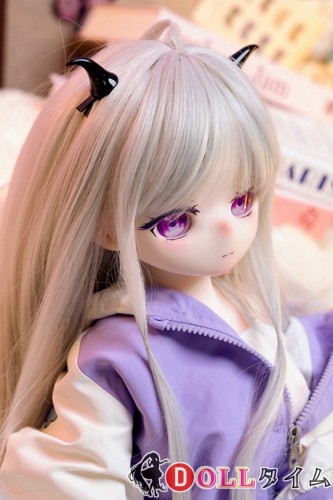 JSL doll 85cm 日奈ヘッド ビニールヘッド+TPEボディー 紫パーカー姿の銀髪赤瞳ミニ悪魔系ドール