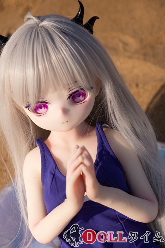 JSL doll 85cm 日奈ヘッド ビニールヘッド+TPEボディー 青スク水姿の銀髪赤瞳ミニ悪魔系ドール