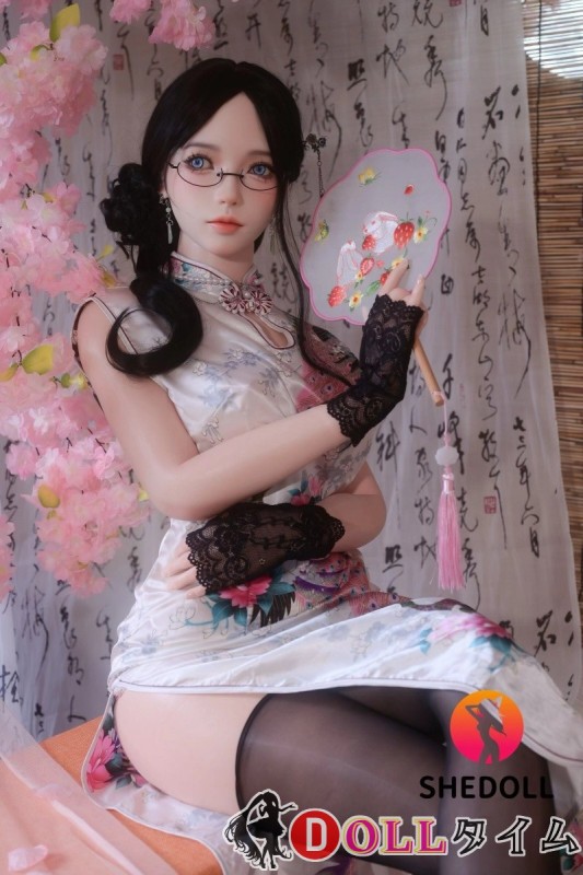 SHEDOLL 168cm Eカップ 薔薇ヘッド  フルシリコン製 旗袍美少女ドール 黒装で艶やかに佇む魅惑のスタイル