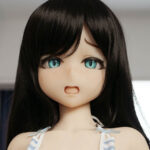 IROKEBIJIN 色気美人 149cm Bカップ Akaneヘッド  フルTPE製 米色Tシャツ×青白チェック柄スカートのアニメ ラブドール