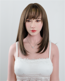 FANREAL 166cm Jカップ Mirella-rosヘッド  フルシリコン製 黒白花柄和服風 超乳ラブドール