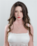 FANREAL 168cm Fカップ Vanessaヘッド  フルシリコン製 黒タイトワンピース×網タイツ 欧米風ラブドール