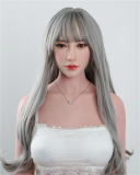 FANREAL 168cm Fカップ Lila-rosヘッド フルシリコン製 透け感のある白いナイトウェア 欧米風ブロンドのセクシーラブドール