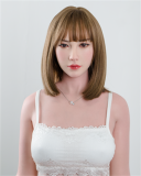 FANREAL 168cm Fカップ Vanessaヘッド  フルシリコン製 超乳 欧米風ラブドール 白の半透明包臀ドレス
