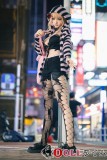 YFDOLL 163cm Eカップ 郁香ヘッド フルシリコン製 黒ランジェリーと網タイツのギャル風リアルドール
