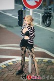 YFDOLL 163cm Eカップ 郁香ヘッド フルシリコン製 黒ランジェリーと網タイツのギャル風リアルドール