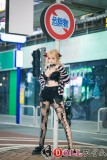YFDOLL 163cm Eカップ 郁香ヘッド フルシリコン製 黒ランジェリーと網タイツのギャル風リアルドール