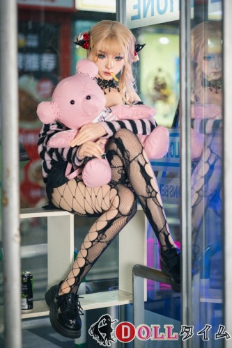 YFDOLL 163cm Eカップ 郁香ヘッド フルシリコン製 黒ランジェリーと網タイツのギャル風リアルドール