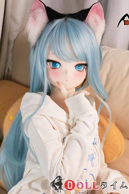 MOZU DOLL 141cm バスト小 薄荷 材質選択可能｜ケモノ アニメ 浅青ヘア猫耳少女の白パーカースタイル