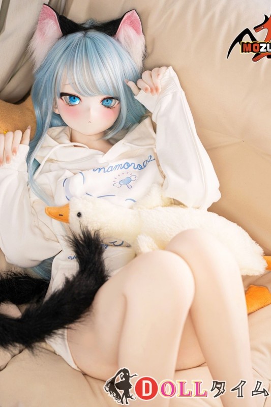 MOZU DOLL 141cm バスト小 薄荷 材質選択可能｜ケモノ アニメ 浅青ヘア猫耳少女の白パーカースタイル