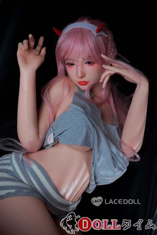 LACEDOLL 163cm Hカップ 晩冰ヘッド フルシリコン製 ゼロツー風コスプレ 超乳ラブドール ピンクロングヘア等身大リアルドール