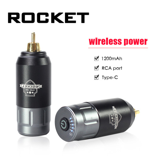 New Rechargeable Wireless Rocket Type-C Tattoo Battery Power Supply