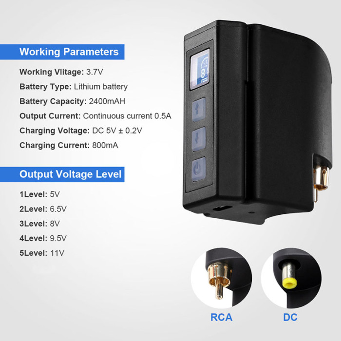Newest Wireless LED Display Battery Tattoo Power Supply
