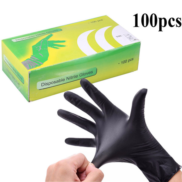 100PCS Black Disposable Tattoo Gloves (I)
