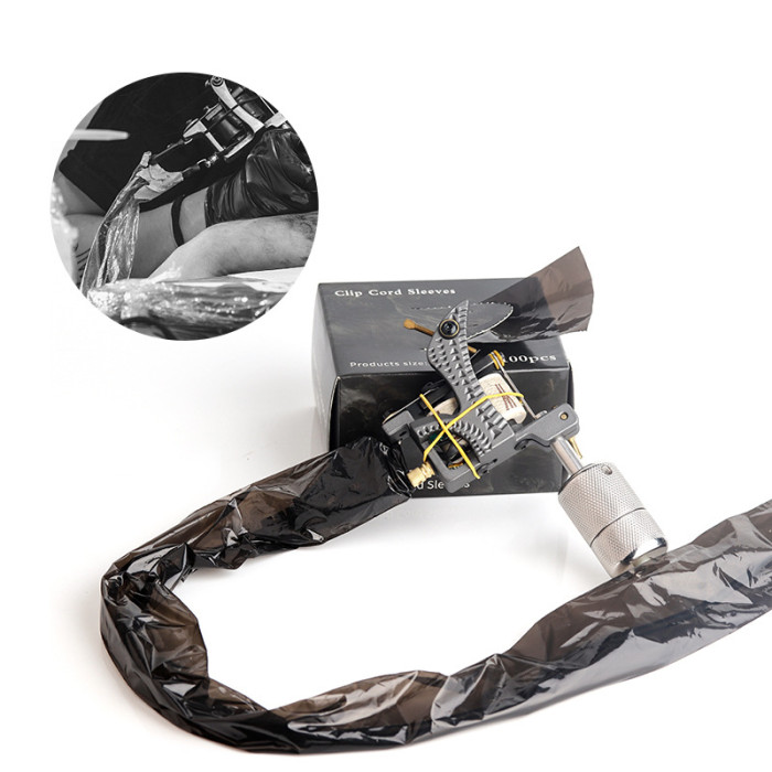 New Black / Blue Disposable Cover Bags for Tattoo Machine or Clip Cord
