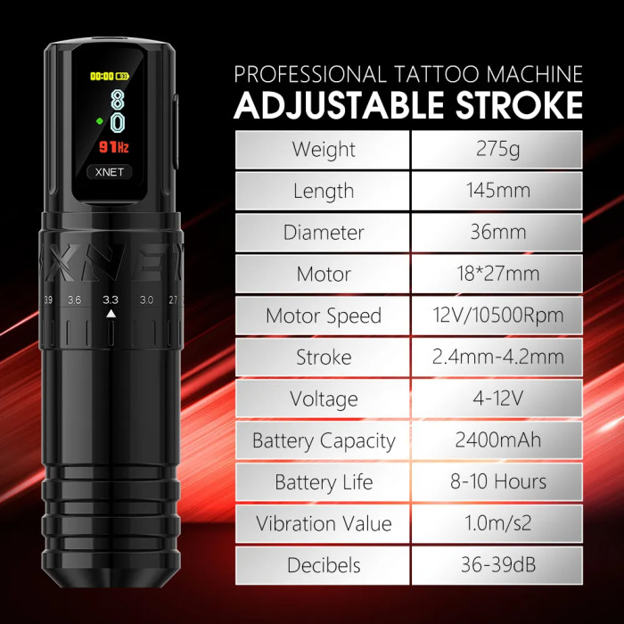 New Vipera Wireless Tattoo Battery Pen Machine With 2.4-4.2mm Adjustable Stroke