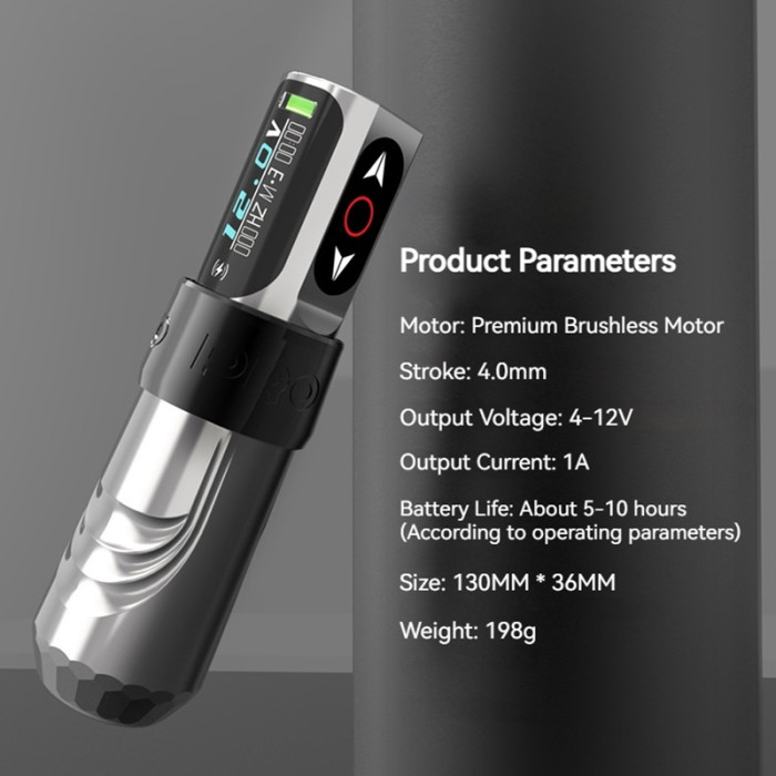 New FX-6 Pro Wireless Tattoo Battery Pen Machine With 2 Batteries