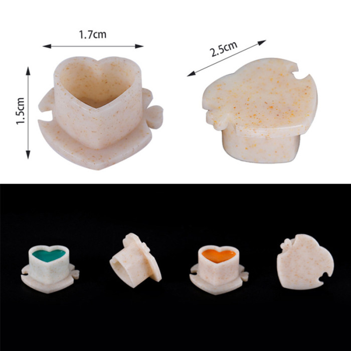 200PCS New Heart-shaped Eco-friendly Disposable Tattoo Ink Cups