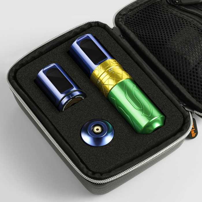New Mizar Adjustable Stroke Wireless Tattoo Battery Pen Machine With 2 Batteries