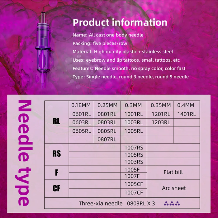 20PCS New Amethyst SMP & PMU Tattoo Cartridges Needles