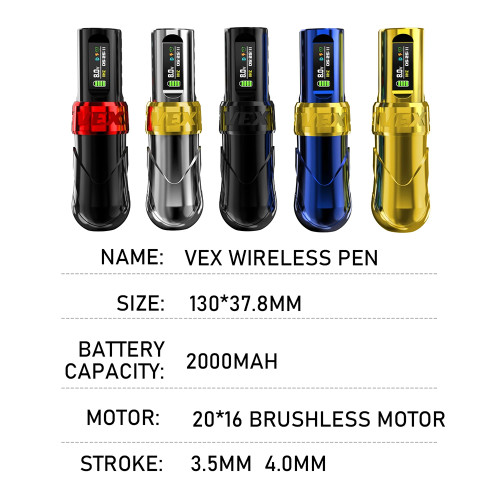 New VEX Wireless Tattoo Battery Pen Machine With 2 Batteries