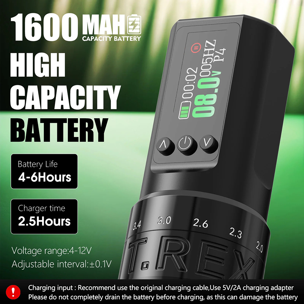 T-rex V1 タトゥーマシン US$ 99.00 - New T-Rex V1 Wireless Tattoo Battery Pen Machine