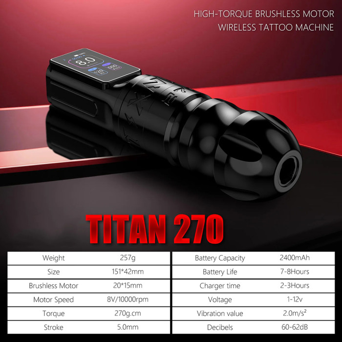 New Titan 270 Wireless Tattoo Battery Pen Machine