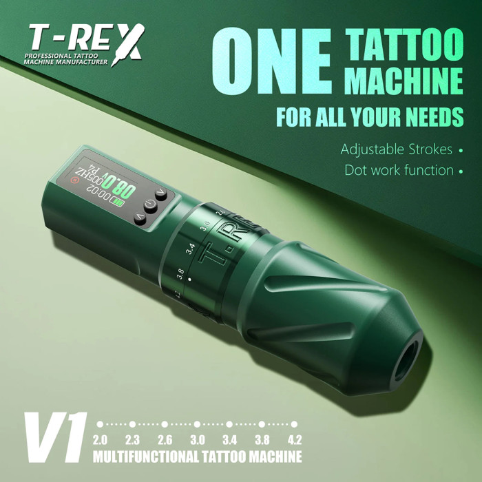 New T-Rex V1 Wireless Tattoo Battery Pen Machine With Adjustable Strokes