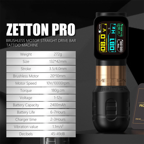 New Zetton Pro Wireless Tattoo Battery Pen Machine