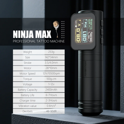 New Ninja Max Wireless Tattoo Battery Pen Machine