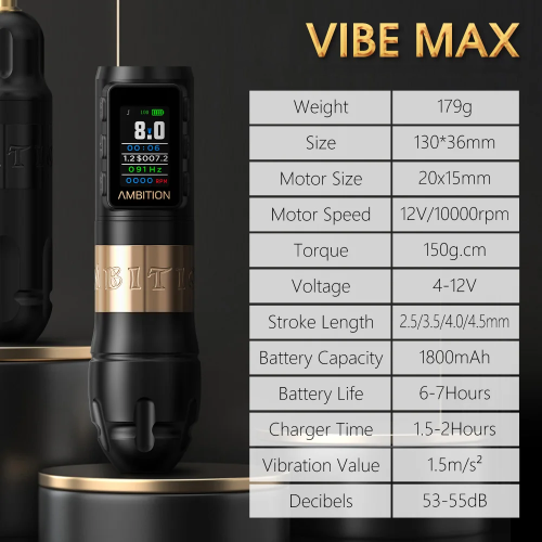 New Vibe Max Wireless Tattoo Battery Pen Machine
