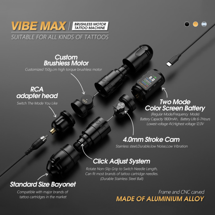 New Vibe Max Wireless Tattoo Battery Pen Machine