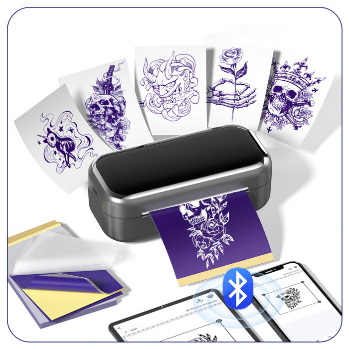 TP31 80mm Mini Bluetooth Wireless Tattoo Stencil Printer Portable Travel Device