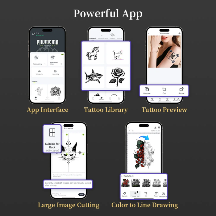 TP31 80mm Mini Bluetooth Wireless Tattoo Stencil Printer Portable Travel Device
