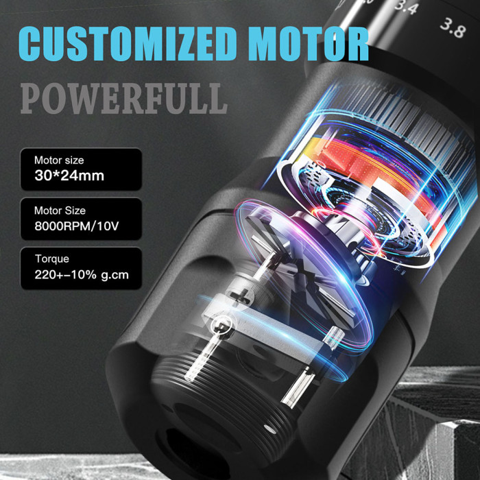 New EXOSTUDIO TM289 Wireless Tattoo Battery Pen Machine With Adjustable Stroke (Free Shipping)