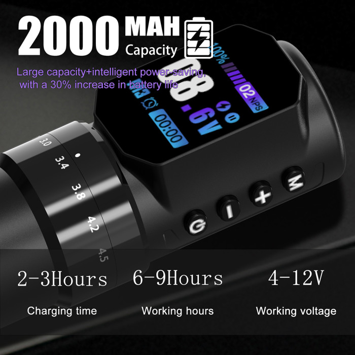 New EXOSTUDIO TM289 Wireless Tattoo Battery Pen Machine With Adjustable Stroke (Free Shipping)