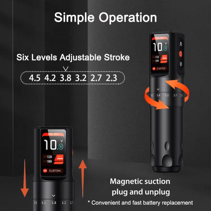 New FY018 Wireless Tattoo Battery Pen Machine With Adjustable Stroke