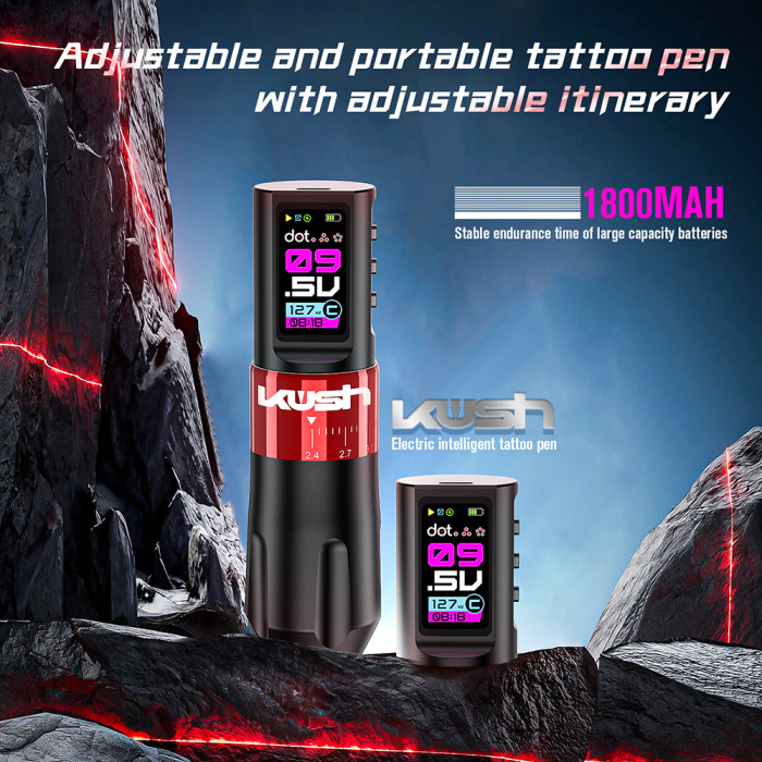 New Kush Wireless Tattoo Battery Pen Machine Adjustable Stroke (Free Shipping)