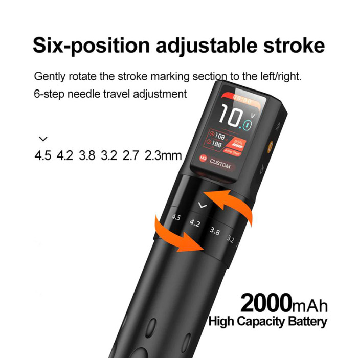 New FY018 Wireless Tattoo Battery Pen Machine With Adjustable Stroke