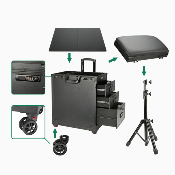 Portable 2 in 1 Tattoo Workstation Suitcase Tattoo Armrest and Tattoo Table Station (Free Shipping)