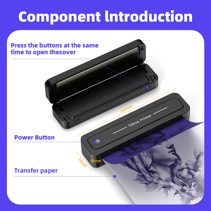 EXOSTUDIO Portable Mini Bluetooth Wireless Tattoo Stencil Printer (Free Shipping)
