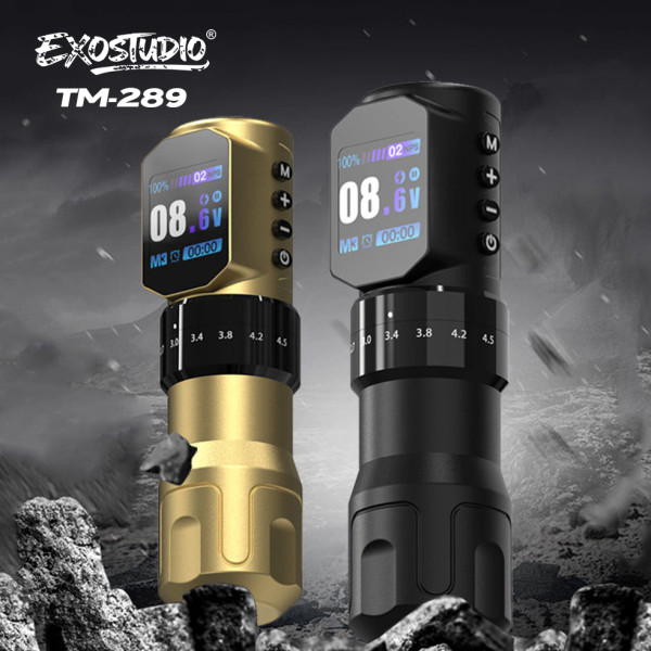 New EXOSTUDIO TM289 Wireless Tattoo Battery Pen Machine With Adjustable Stroke (Free Shipping)