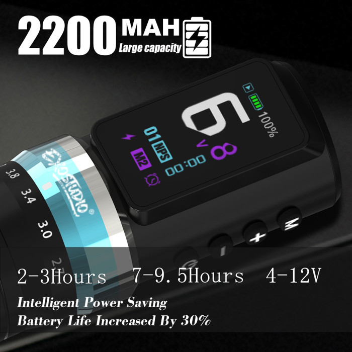 EXOSTUDIO GTR-2 Wireless Adjustable Stroke Tattoo Battery Pen Machine With 2 Batteries (Free Shipping)