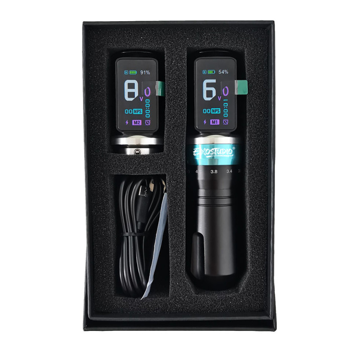 EXOSTUDIO GTR-2 Wireless Adjustable Stroke Tattoo Battery Pen Machine With 2 Batteries (Free Shipping)